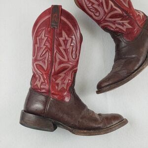 Rod Patrick Ostrich Round Toe Western Cowboy Boots Men's Size 8C
